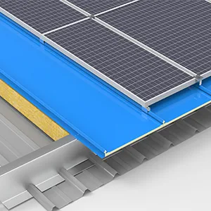 Position the photovoltaic panel onto the clips