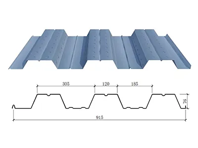 Steel Floor Decks (Trapezoidal Profile 76mm Depth×915mm Width)
