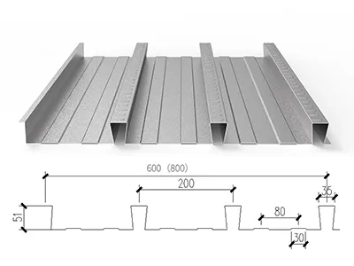Steel Floor Decks (Dovetail Profile 51mm Depth×600mm Width)
